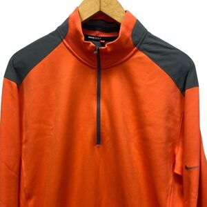 Nike Golf Tour Performance Dri-FIT 1/4 Zip Pullover Orange Grey Mens Large